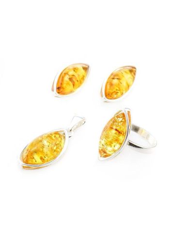 Sterling Silver Ring With Bold Amber Stone The Amaranth, Ring Size: 11 / 20.5, image , picture 4