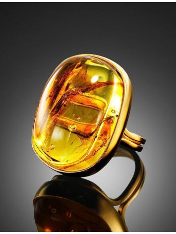 Amber Cocktail Ring With Insect Inclusions The Clio, Ring Size: Adjustable, image , picture 2