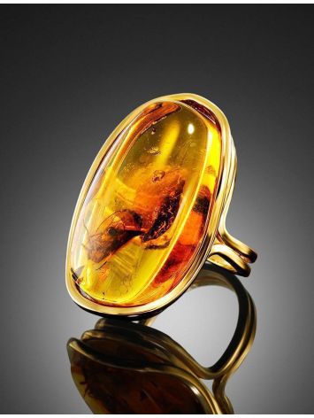 Amber With Inclusion Cocktail Ring The Clio, Ring Size: Adjustable, image , picture 2