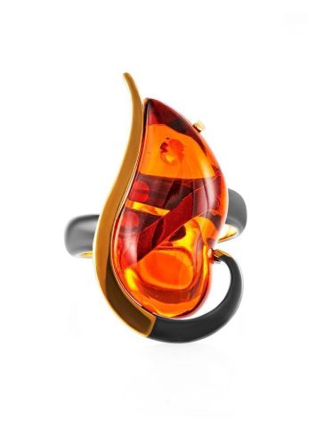 One Size Amber Ring In Gold-Plated Silver The Rialto, Ring Size: Adjustable, image , picture 3