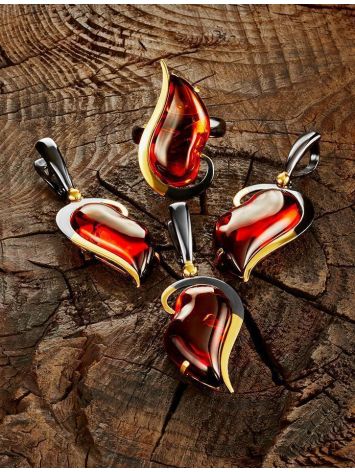One Size Amber Ring In Gold-Plated Silver The Rialto, Ring Size: Adjustable, image , picture 4