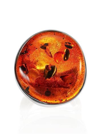 Cherry Amber Cocktail Ring In Sterling Silver The Glow, Ring Size: Adjustable, image , picture 3