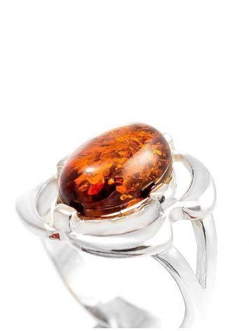 Refined Amber Ring In Sterling Silver The Violet, Ring Size: 6.5 / 17, image , picture 2