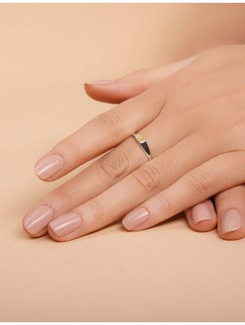 Кольцо из серебра 925 пробы с натуральным медовым янтарём «Капри» 16, Ring Size: 9.5 / 19.5, image , picture 5