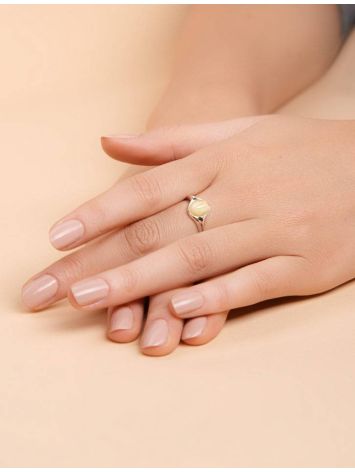Кольцо в серебре 925 пробы с янтарём нежно-медового цвета «Суламита» 16, Ring Size: 9.5 / 19.5, image , picture 5
