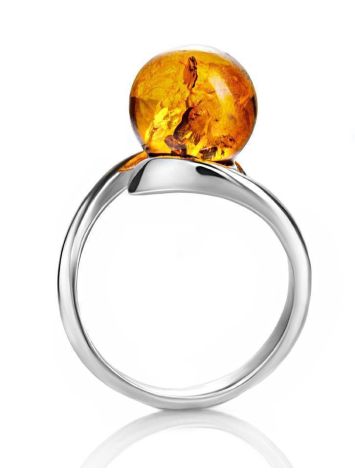 Sterling Silver Ring With Cognac Amber The Saturn, Ring Size: 11.5 / 21, image , picture 4