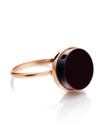 Geometric Gold Plated Amber Ring The Furor, Ring Size: Adjustable, image , picture 4