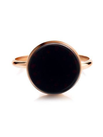 Geometric Gold Plated Amber Ring The Furor, Ring Size: Adjustable, image , picture 5