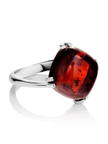 Sterling Silver Ring With Deep Red Amber The Byzantium, Ring Size: 11.5 / 21, image , picture 4