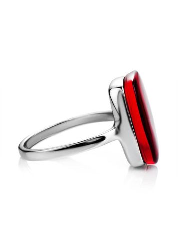 Red Amber Ring in Sterling Silver The Sangria, Ring Size: 6.5 / 17, image , picture 4