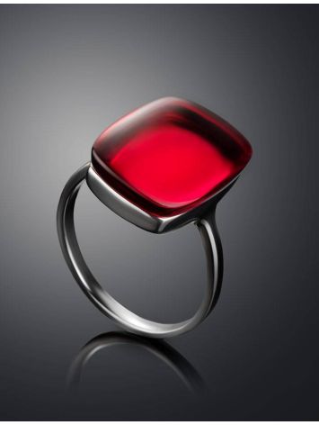 Red Amber Ring in Sterling Silver The Sangria, Ring Size: 6.5 / 17, image , picture 2