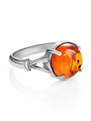 Classy Cognac Amber Ring In Sterling Silver The Shanghai, Ring Size: 6 / 16.5, image , picture 5