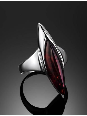 Cherry Amber Ring In Sterling Silver The Gaudi, Ring Size: 8.5 / 18.5, image , picture 2