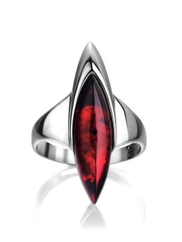 Cherry Amber Ring In Sterling Silver The Gaudi, Ring Size: 8.5 / 18.5, image , picture 3