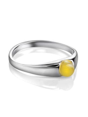 Кольцо из серебра 925 пробы с натуральным медовым янтарём «Капри» 16, Ring Size: 9.5 / 19.5, image , picture 3