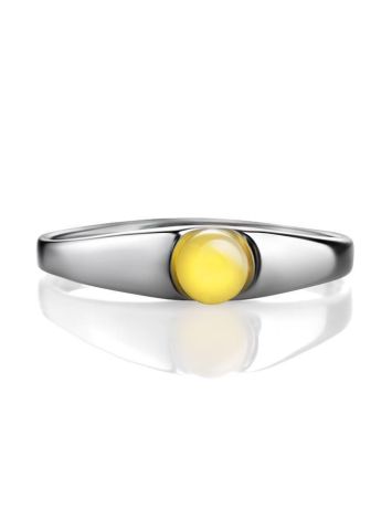 Кольцо из серебра 925 пробы с натуральным медовым янтарём «Капри» 16, Ring Size: 9.5 / 19.5, image , picture 4