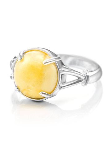 Pretty Honey Amber Ring In Sterling Silver The Shanghai, Ring Size: 11.5 / 21, image , picture 4
