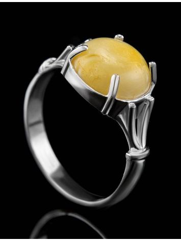 Pretty Honey Amber Ring In Sterling Silver The Shanghai, Ring Size: 5.5 / 16, image , picture 2