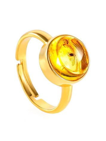 Amber Ring With Inclusions The Clio, Ring Size: Adjustable, image 