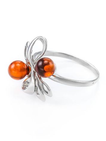 Красивое кольцо из серебра с янтарём «Галатея» 16, Ring Size: 13 / 22, image , picture 4