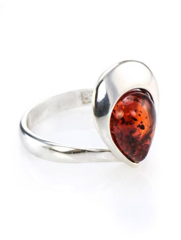 Sterling Silver Ring With Amber Stone The Orion, Ring Size: 10 / 20, image 