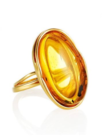 Amber Cocktail Ring With Insect Inclusions The Clio, Ring Size: Adjustable, image 