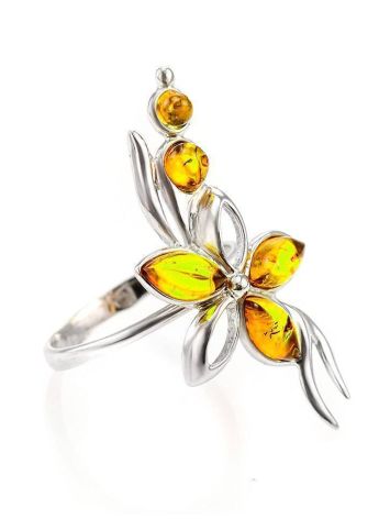 Luminous Silver Ring With Lemon Amber The Verbena, Ring Size: 7 / 17.5, image 