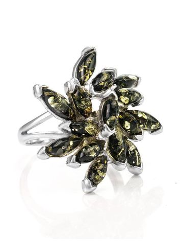 Amber Ring In Sterling Silver The Dahlia, Ring Size: 13 / 22, image 