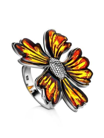 Amber Floral Cocktail Ring The April, Ring Size: 8.5 / 18.5, image 