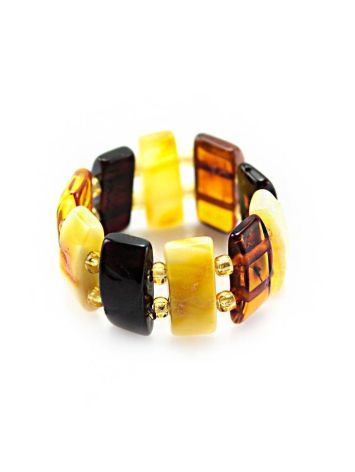 Multicolor Amber Stretch Ring, Ring Size: Adjustable, image , picture 3