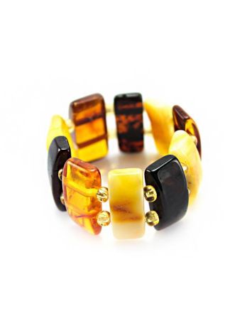 Multicolor Amber Stretch Ring, Ring Size: Adjustable, image , picture 4
