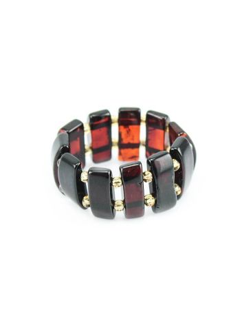 Dark Amber Elastic Ring, Ring Size: Adjustable, image , picture 2