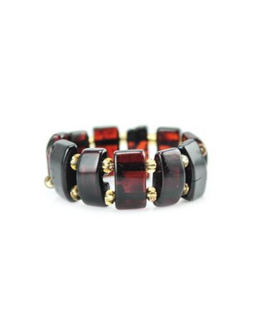 Dark Amber Elastic Ring, Ring Size: Adjustable, image , picture 3
