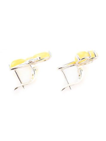 Charming Silver Earrings With Honey Amber The Flora, image , picture 4