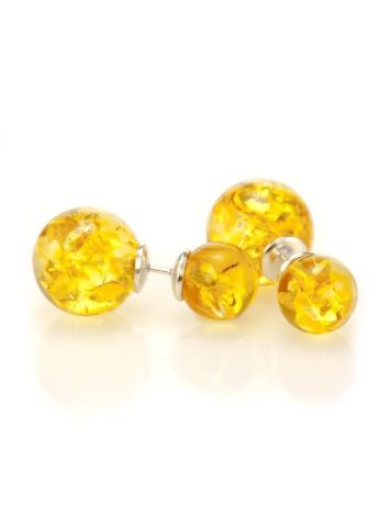 Lemon Amber Stud Earrings In Sterling Silver The Paris, image , picture 6