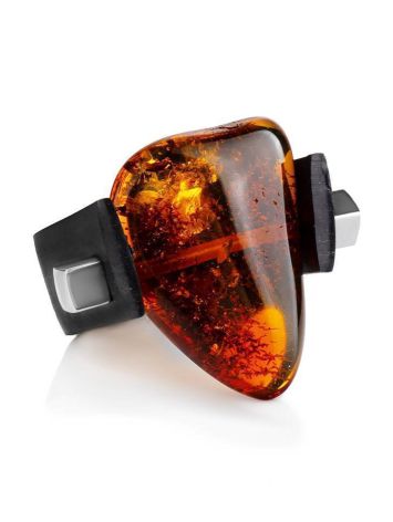 One Size Unisex Ring With Bold Amber Centerpiece The Grunge, Ring Size: / 23, image , picture 3