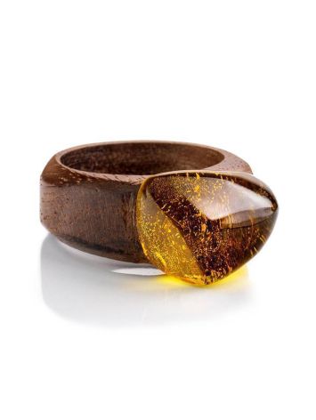 Ethnic Wooden Amber Ring The Indonesia, Ring Size: 10 / 20, image , picture 3