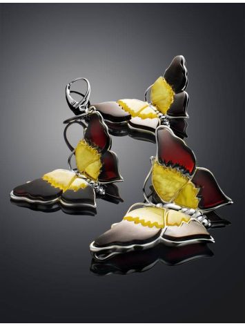Amber Butterfly Dangles In Sterling Silver The April, image , picture 5