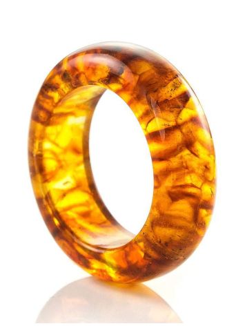 Natural Amber Band Ring The Magma, Ring Size: 9 / 19, image , picture 3