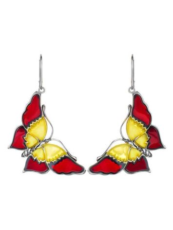 Amber Butterfly Dangles In Sterling Silver The April, image 