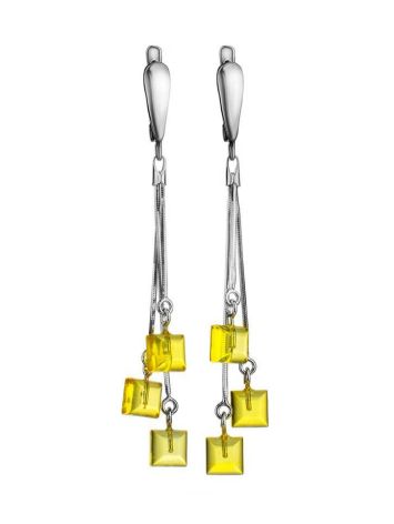 Silver Earrings With Amber Dangles The Ovation, image 