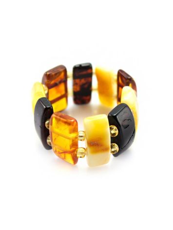 Multicolor Amber Stretch Ring, Ring Size: Adjustable, image 
