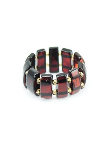 Dark Amber Elastic Ring, Ring Size: Adjustable, image 