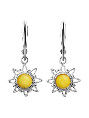 Sterling Silver Dangles With Honey Amber The Helios, image 