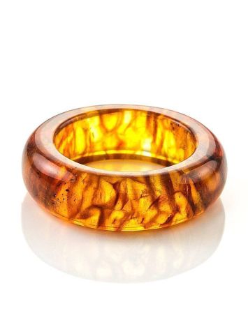 Natural Amber Band Ring The Magma, Ring Size: 9 / 19, image 