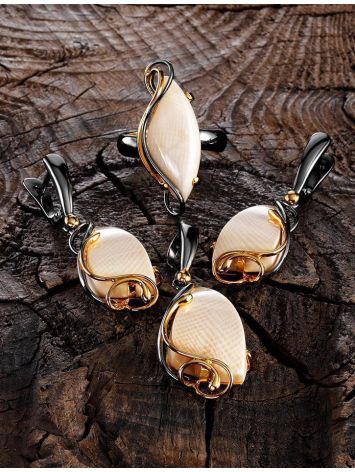 Flashy Gold-Plated Drop Earrings With Mammoth Tusk The Era, image , picture 4