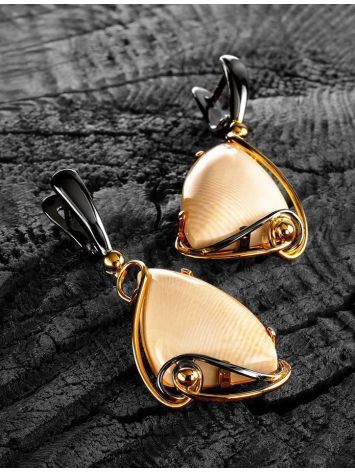 Elegant Gold-Plated Dangles With Genuine Mammoth Ivory The Era, image , picture 2
