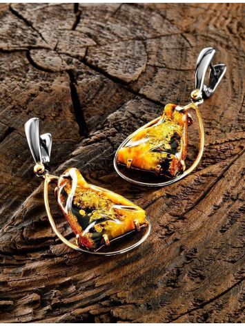 Silver Amber Dangles With Gold Plated Details The Triumph, image , picture 2