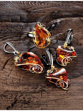 Handcrafted Amber Earrings With Cognac Amber The Rialto, image , picture 4