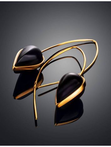 Gold Plated Hook Earrings With Cherry Amber The Pulse, image , picture 2